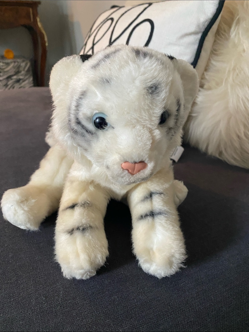 Rare Vintage Collectable Toys R Us Animal Alley White Tiger Plush Stuffed Animal